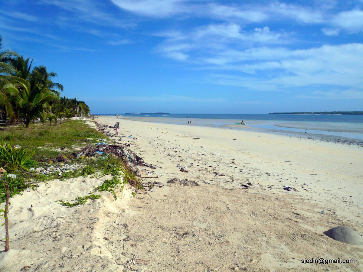 Powdery white sand and palm trees along the Santa Fe shore in northern Cebu