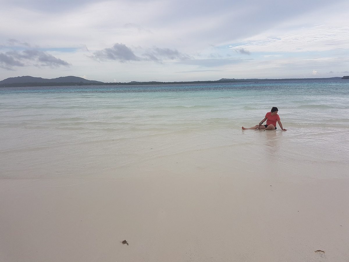Remote white sandbar in the Balabac islands, far south Palawan, Philippines