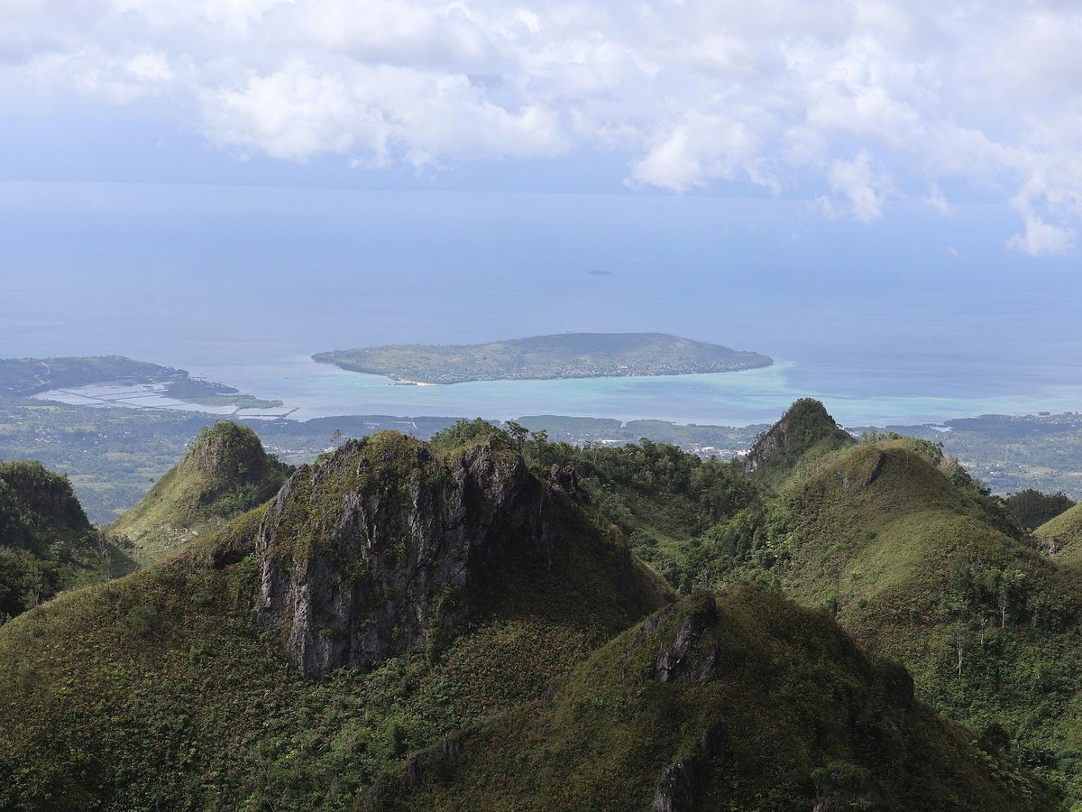 Jagged green hills seen from Osmena Peak, the highest point on Cebu Island