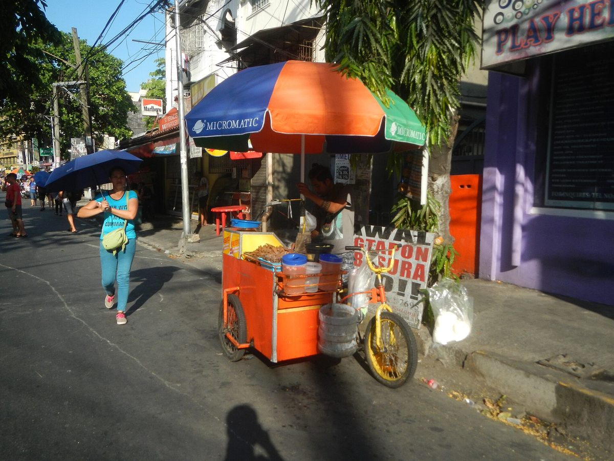 A budget carinderia serving cheap local Filipino meals, where your travel money stretches furthest