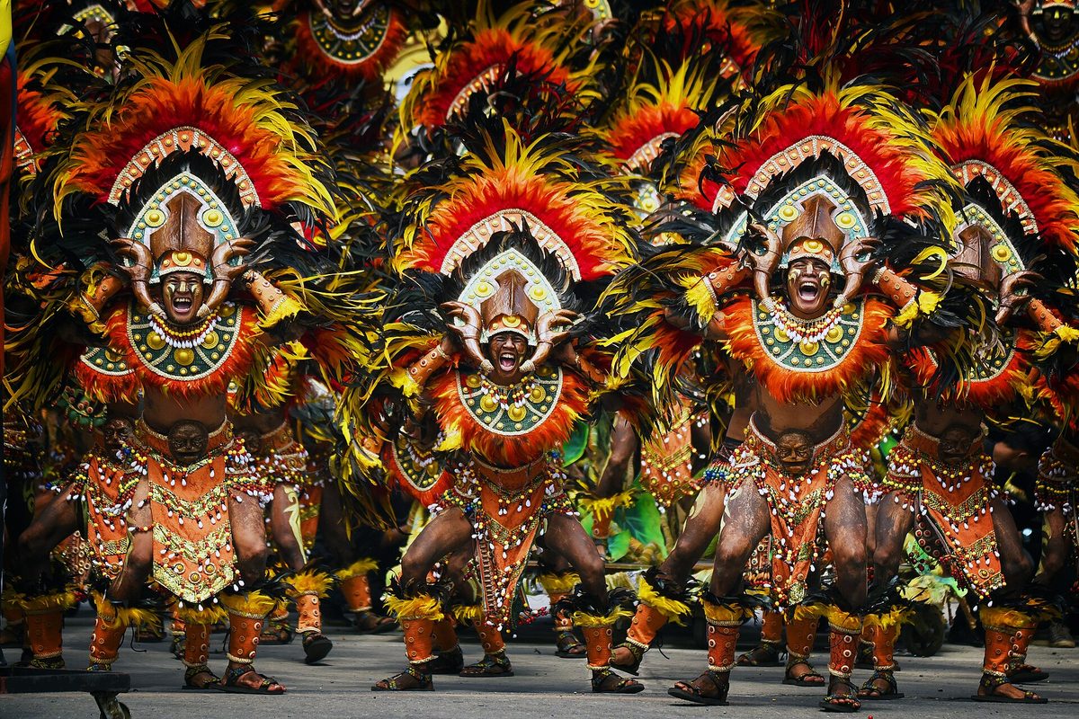 An ATI tribal warrior performer at the Dinagyang festival in Iloilo City