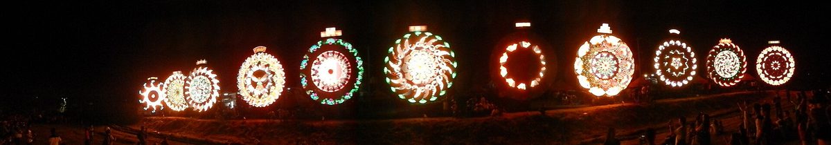 Giant illuminated lanterns at the Giant Lantern Festival in San Fernando, Pampanga