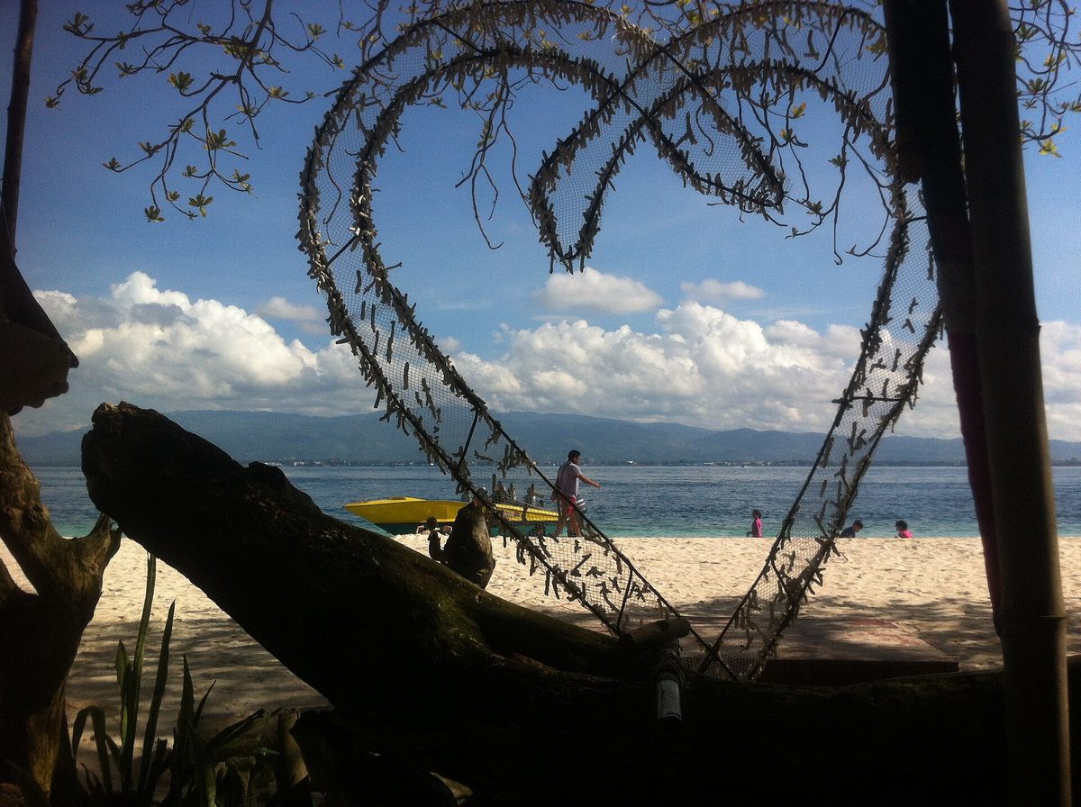 Pinkish sand at Great Santa Cruz Island near Zamboanga City