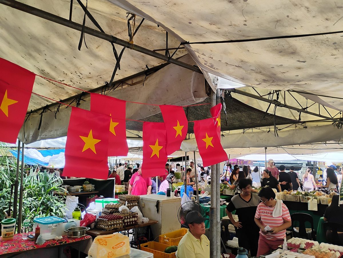 Food stalls at a weekend market in Makati, Manila