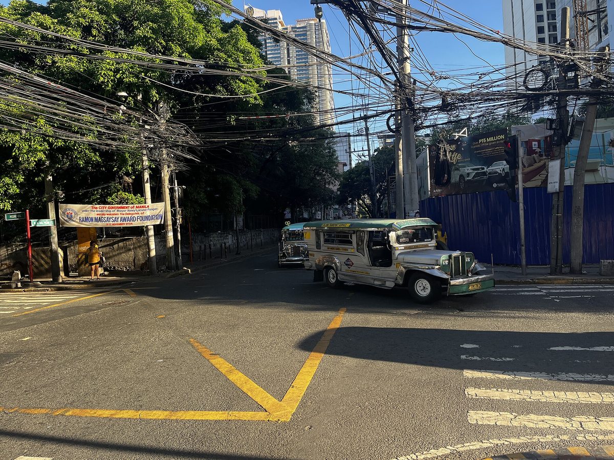 A traditional jeepney on a busy Manila street