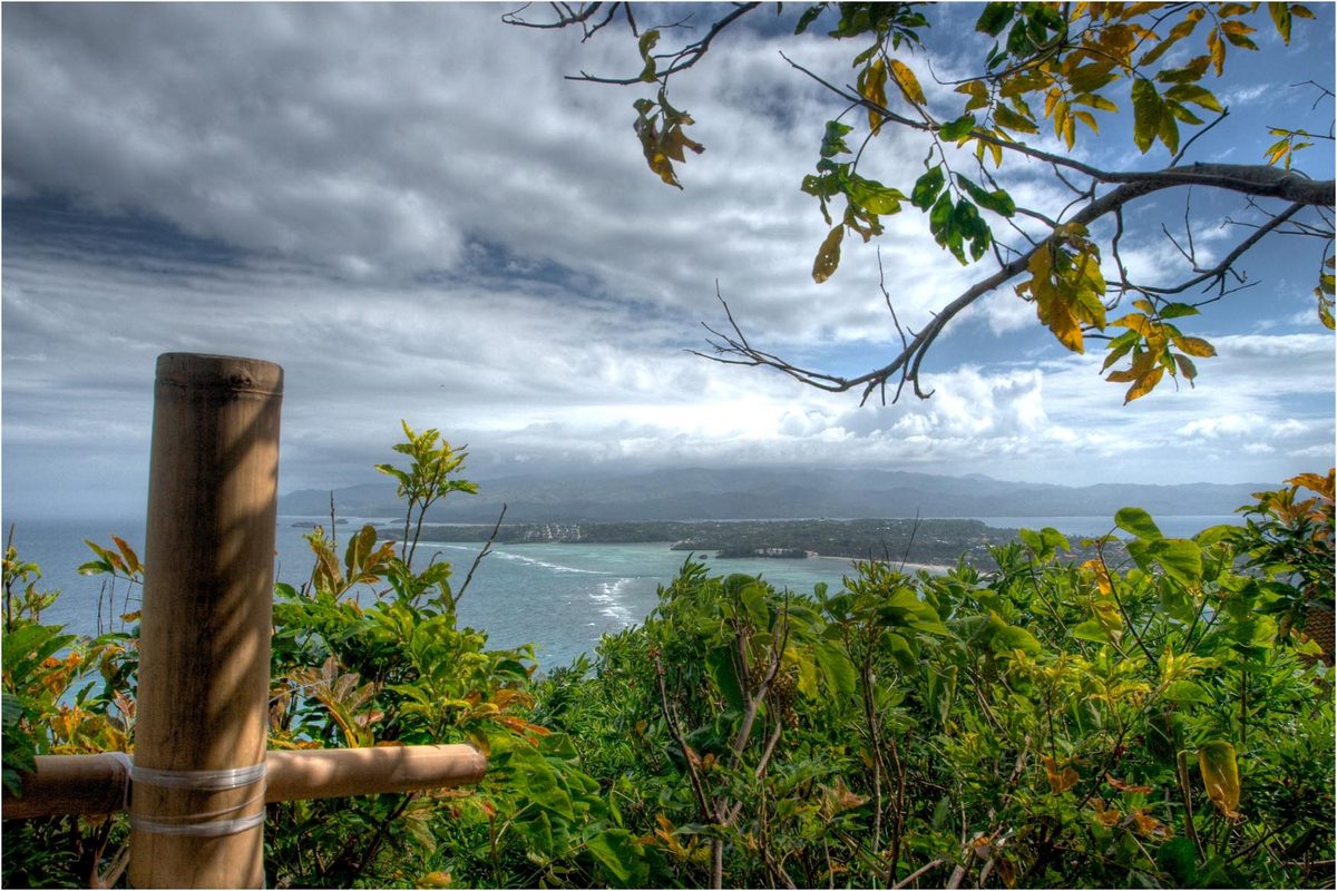 View over Boracay's coastline from the Mount Luho viewpoint, the island's highest point