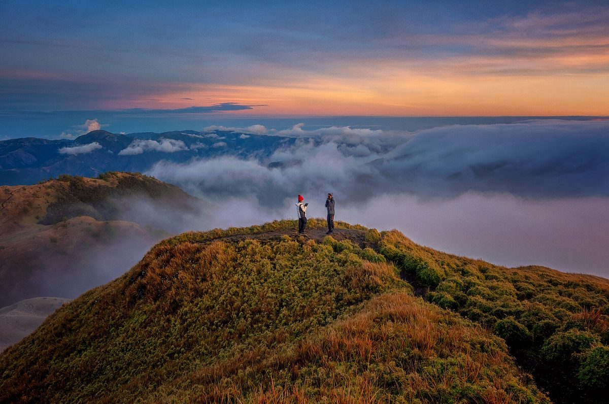 A sea of clouds at dawn from the summit of Mount Pulag in Benguet