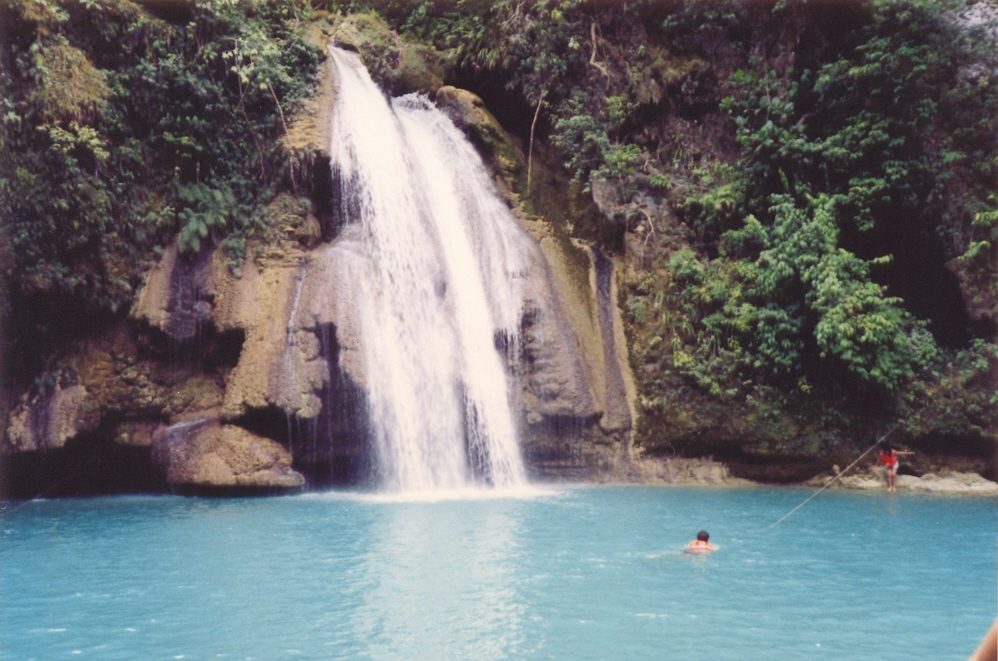 Turquoise tiers of Kawasan Falls in Badian, Cebu, a canyoneering highlight
