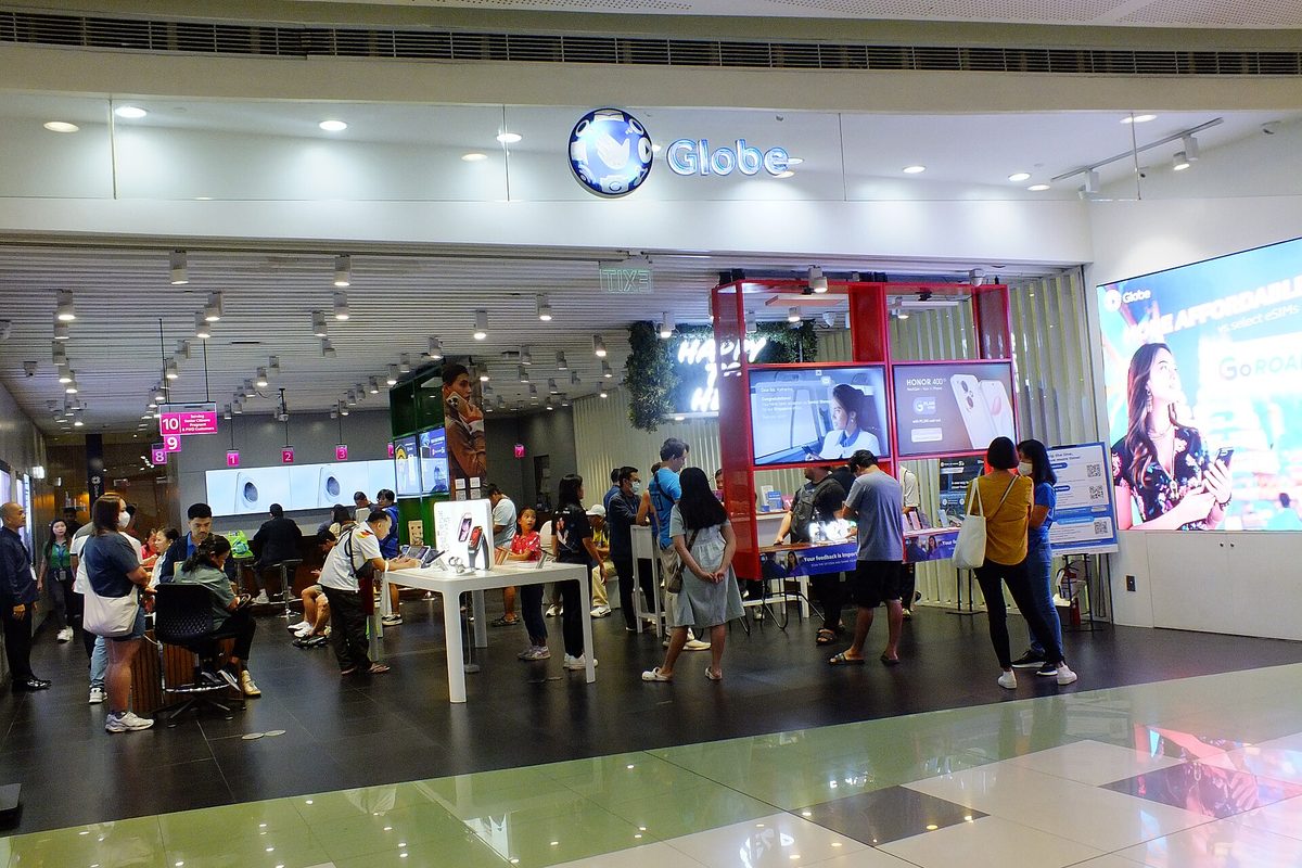 A Globe Telecom store in the Philippines where travellers buy tourist SIMs