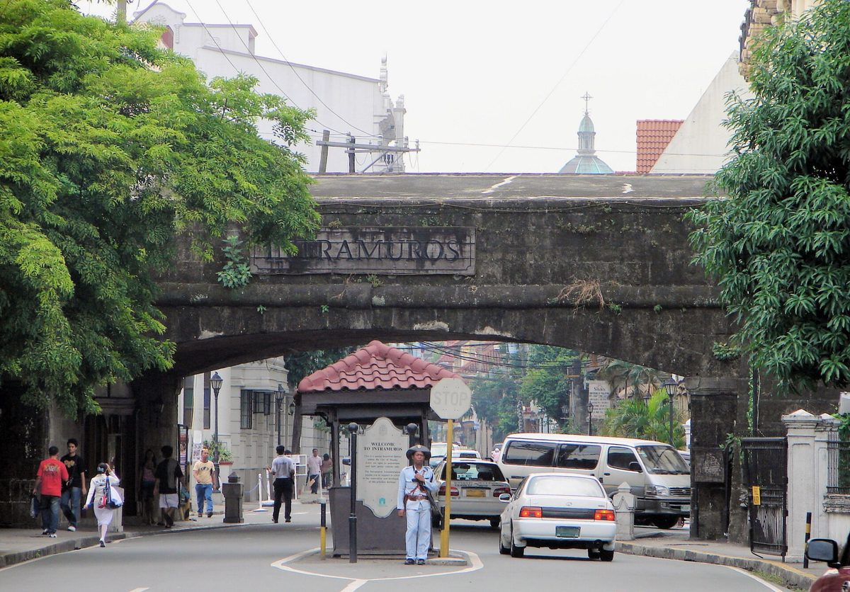 Stone walls of Intramuros in Manila, the historic district where the Bureau of Immigration main office sits