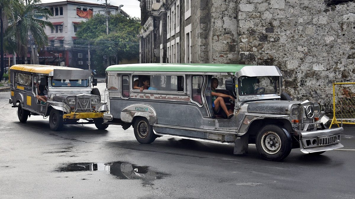 A colourful jeepney on a Manila street, one of the public transport options in the Philippines
