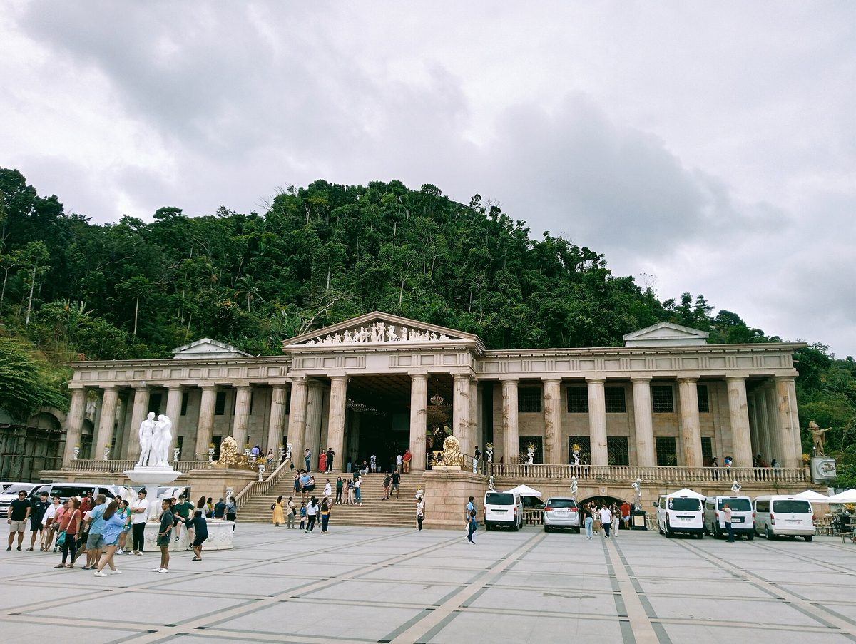 The Greco-Roman columns of the Temple of Leah in Busay, a popular Cebu attraction above the city