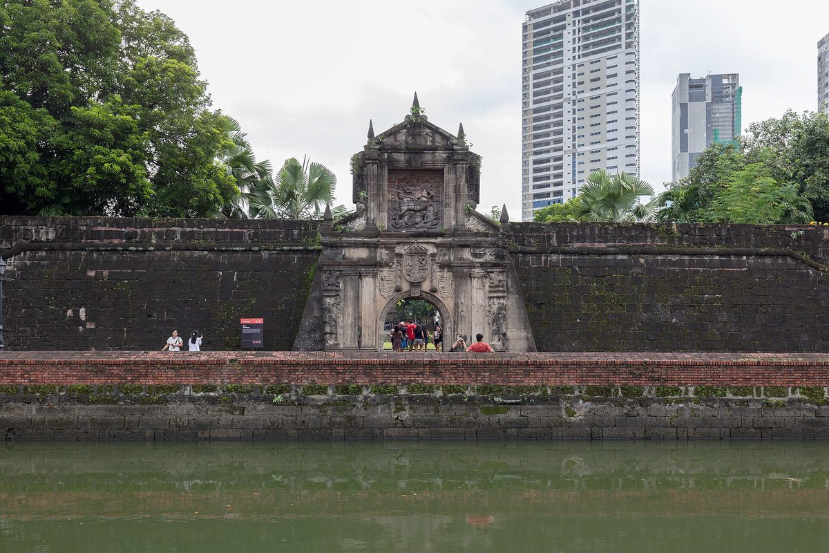 The main gate and moat of Fort Santiago in Intramuros, Manila