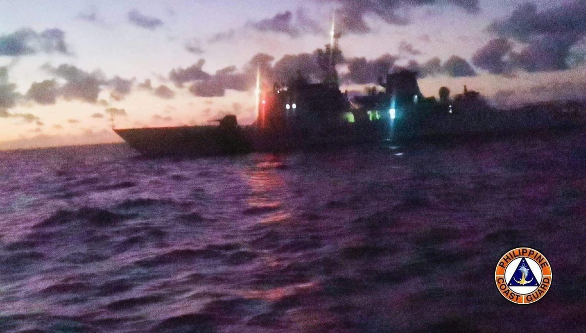 A Philippine Coast Guard vessel at sea, the agency that issues no-sail orders during storms