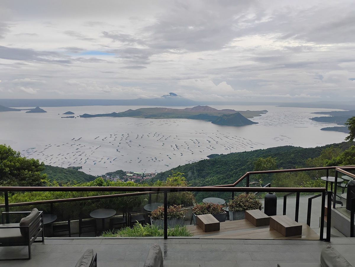 Taal Volcano and its crater lake seen from the Tagaytay ridge in Batangas