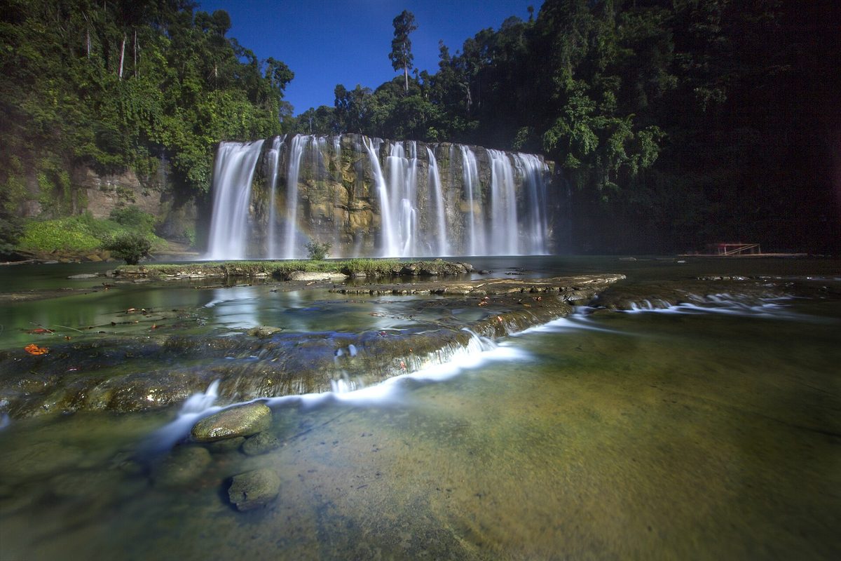 The wide white curtain of Tinuy-an Falls in Surigao del Sur, called the little Niagara