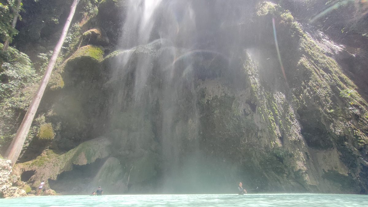 The misty curtain of Tumalog Falls near Oslob in south Cebu