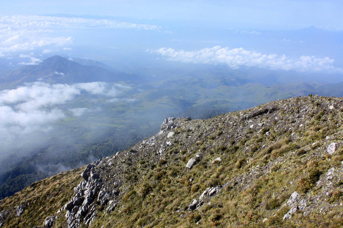 Looking out over the clouds from the summit of Mt. Apo, the highest peak in the Philippines